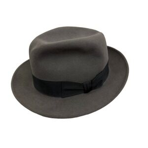 Vtg Stetson Stratoliner Fur Felt Fedora Hat Royal Quality 7 1/4 58 Gray Lined